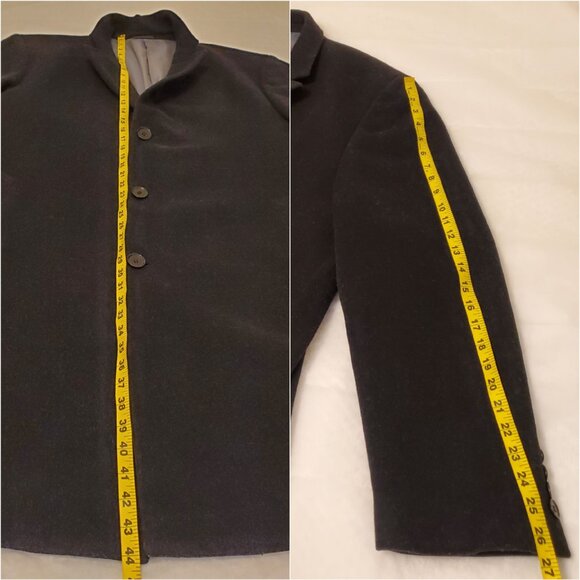 Calvin Klein Men’s Plaza Wool-Cashmere Blend Overcoat Trench Coat Black - 44L - Picture 12 of 12